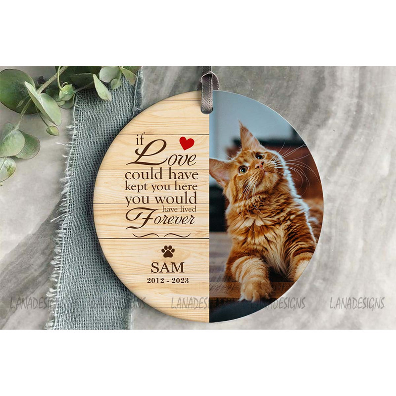 Cat Memorial Christmas Ornament Png Pet Ornament Sublimation PNG Pet Memorial Png Add Photo Dog Cat 0