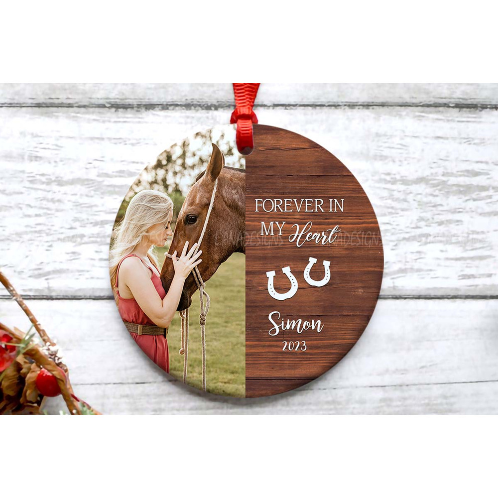 Loss Of Horse Memorial Ornament PNG Forever In My Heart Png Horse Loss Keepsake Sublimation Png Mem 1