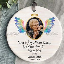 loss of grandma mom christmas ornament png, in loving memory of nana ornament png, add photo ornament png, memorial png