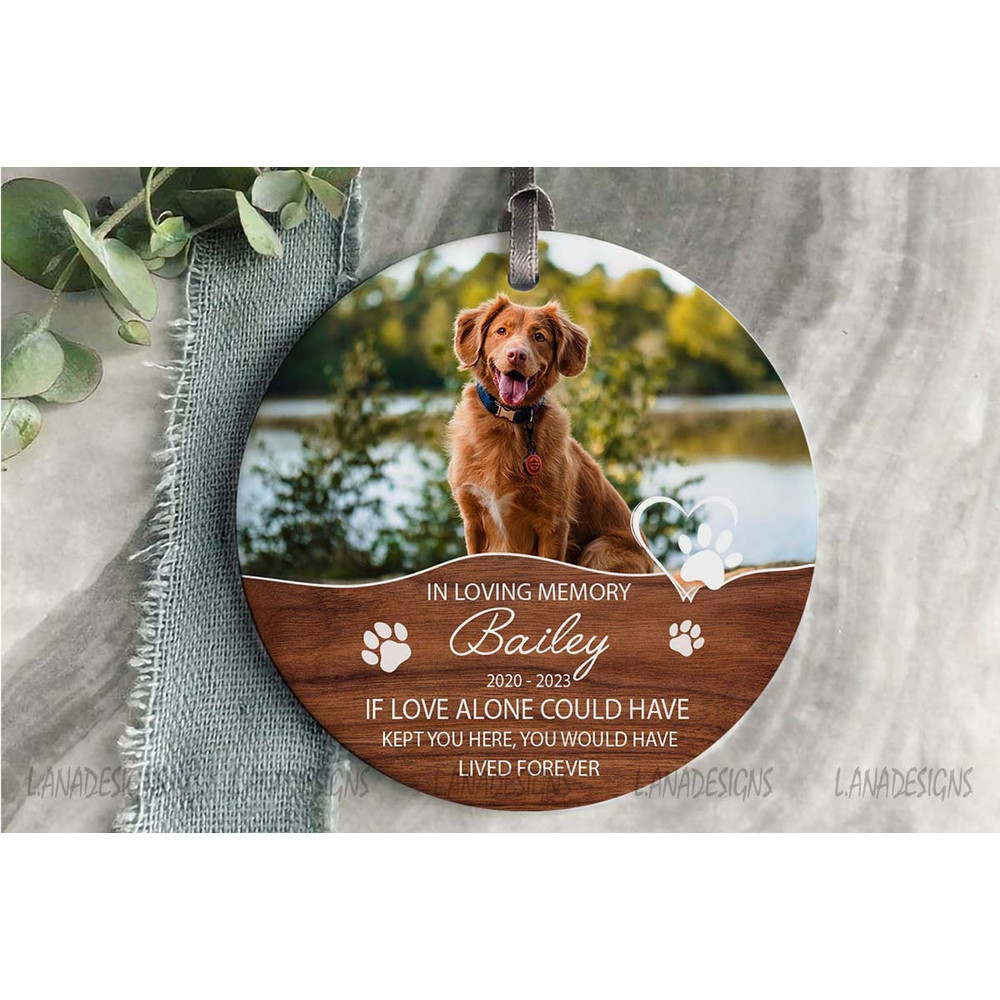 In Loving Memory Of Dog Christmas Ornament PNG Loss Of Dog Cat Photo Ornament Png Pet Memorial Subl 0