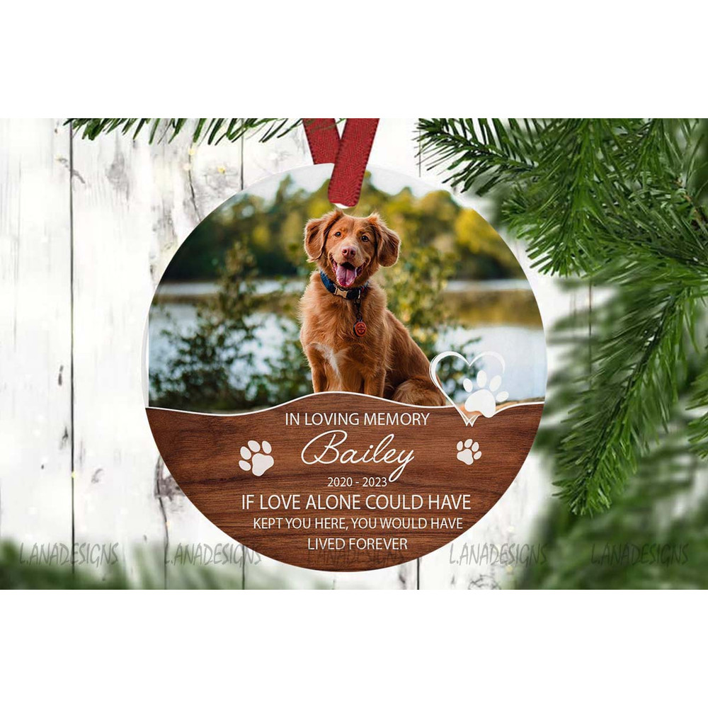 In Loving Memory Of Dog Christmas Ornament PNG Loss Of Dog Cat Photo Ornament Png Pet Memorial Subl 1