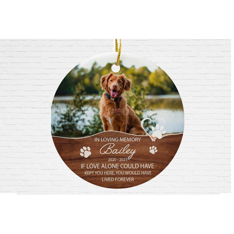 In Loving Memory Of Dog Christmas Ornament PNG Loss Of Dog Cat Photo Ornament Png Pet Memorial Subl 2