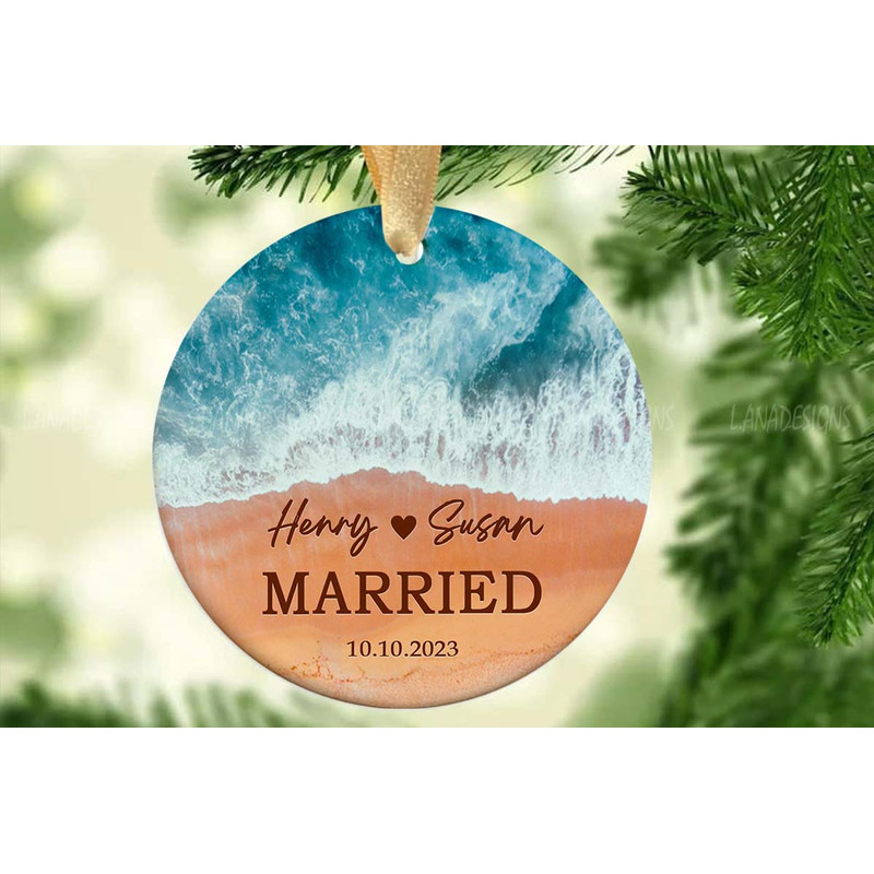 Married Christmas Ornament PNG Newlywed Christmas Ornament Instant Digital Download Just Married Co 0