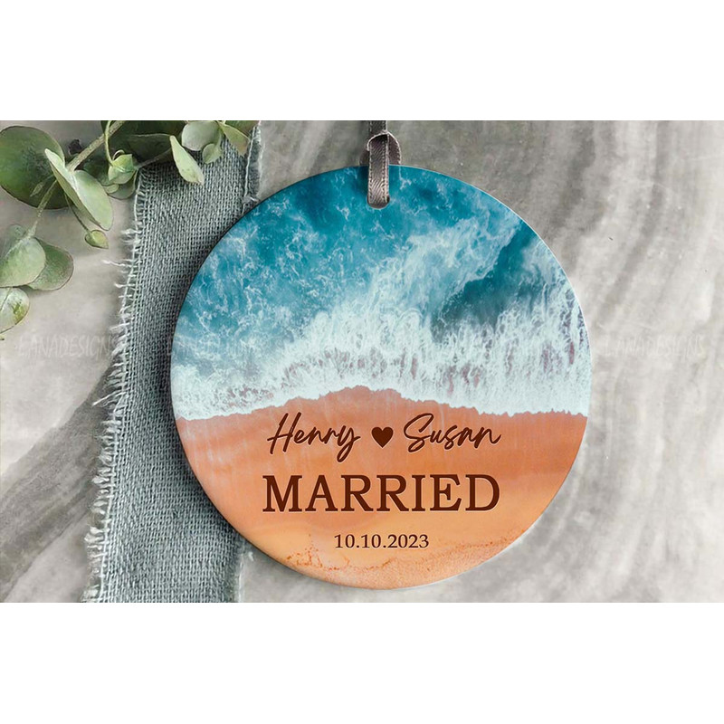 Married Christmas Ornament PNG Newlywed Christmas Ornament Instant Digital Download Just Married Co 1