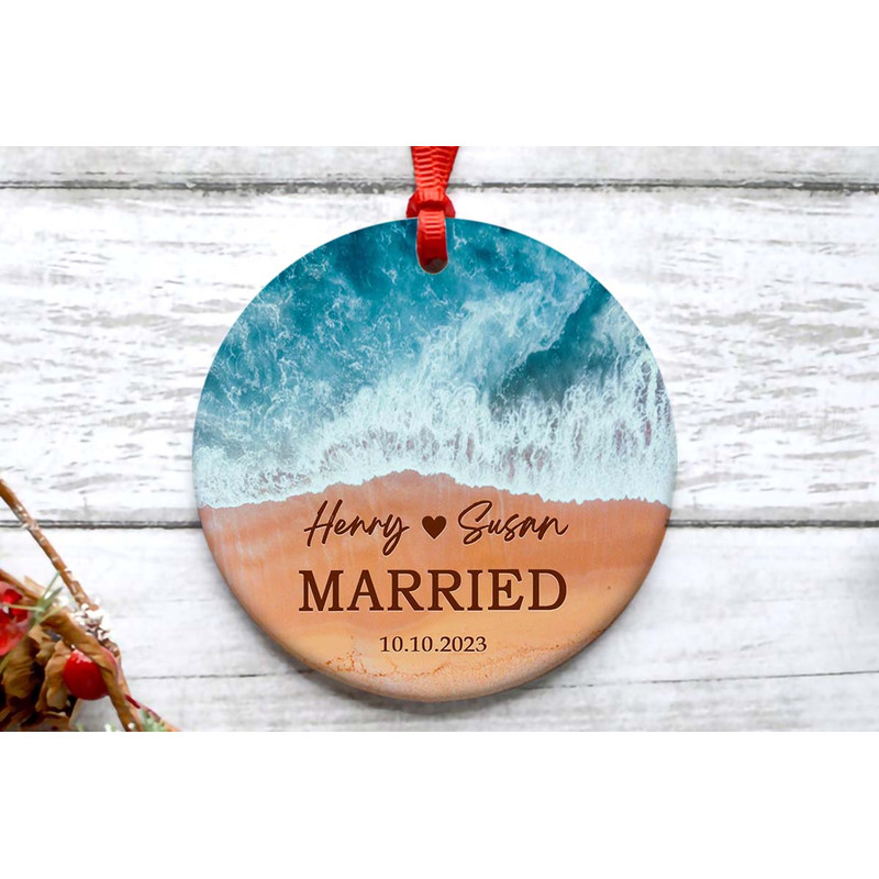 Married Christmas Ornament PNG Newlywed Christmas Ornament Instant Digital Download Just Married Co 2