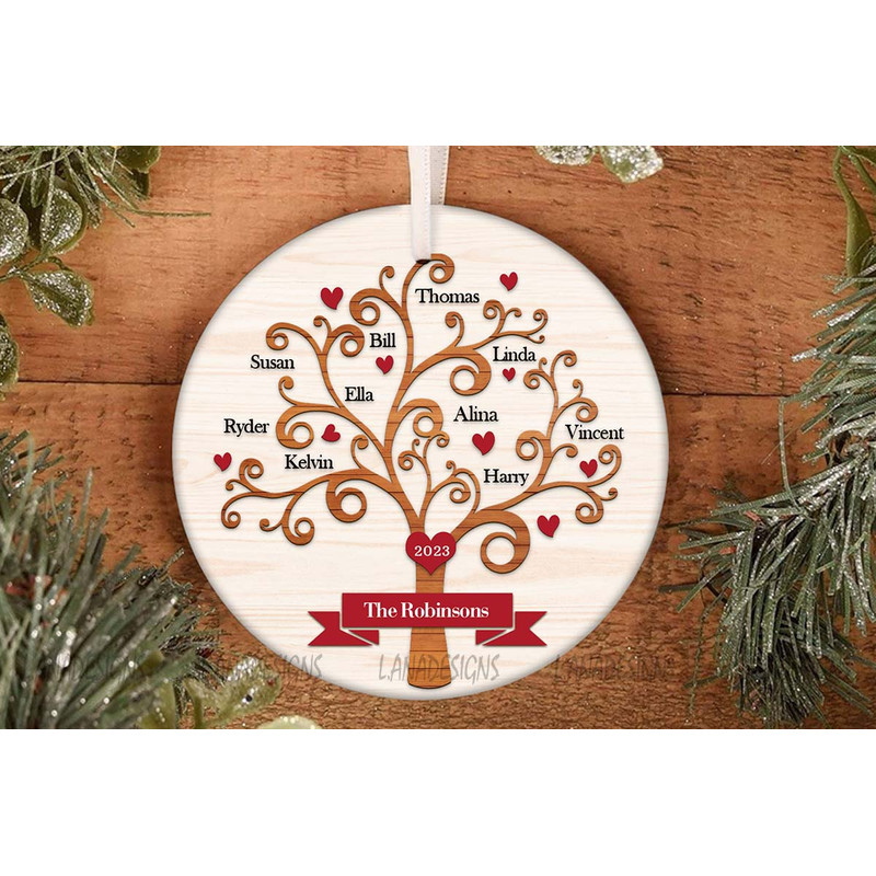 Family Name Christmas Ornaments Png Ornament With Family Member Names Instant Download Family Chris 1