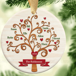 family tree names christmas ornament png, family member names ornament sublimation png designs, family tree download png