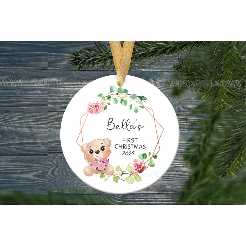 Babys First Christmas Ornament Instant Download Newborn Keepsake Png New Baby Boy Girl 1st Xmas Orn 2