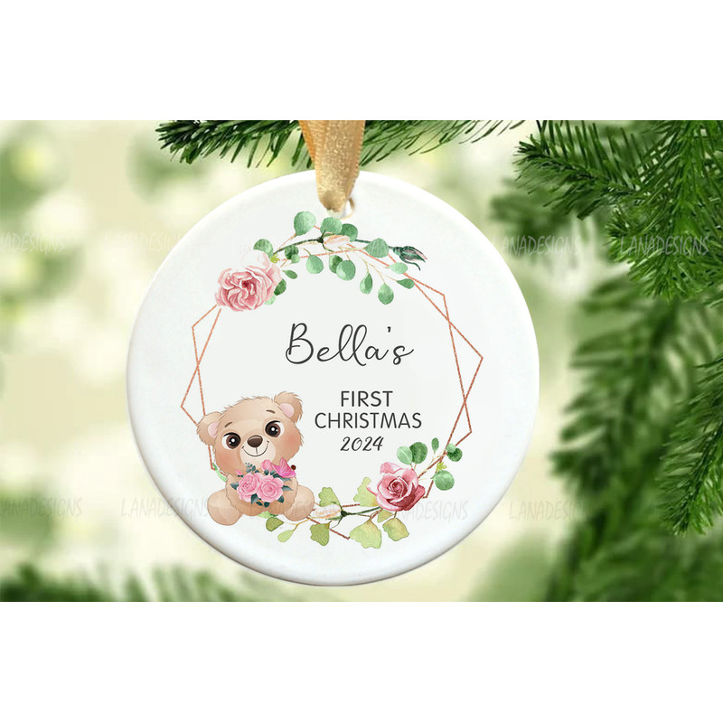Babys First Christmas Ornament Instant Download Newborn Keepsake Png New Baby Boy Girl 1st Xmas Orn 0