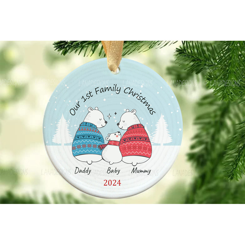Our First Family Christmas Ornament PNG Baby 1st Christmas As Family Of 3 Ornament Png New Baby 1st 2