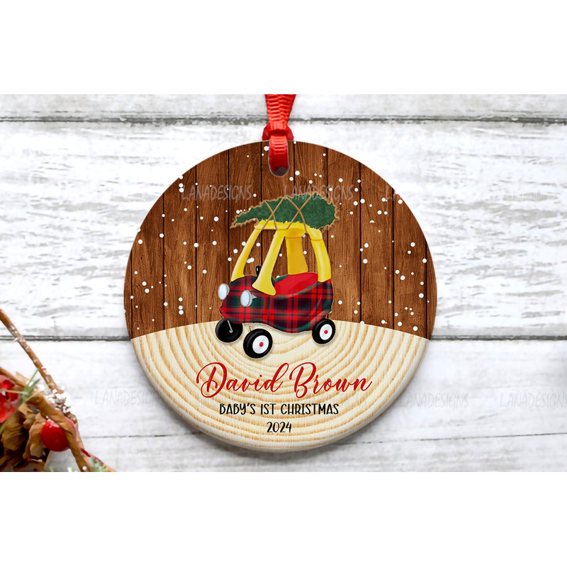 Babys 1st Christmas Ornament PNG Baby Boy Girl Name 1st Xmas Ornament Png Newborn Baby 1st Christma