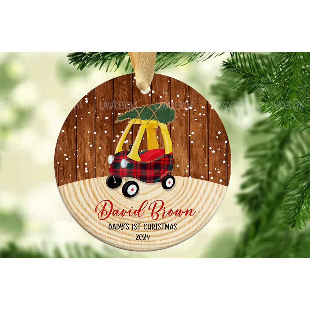 Babys 1st Christmas Ornament PNG Baby Boy Girl Name 1st Xmas Ornament Png Newborn Baby 1st Christma