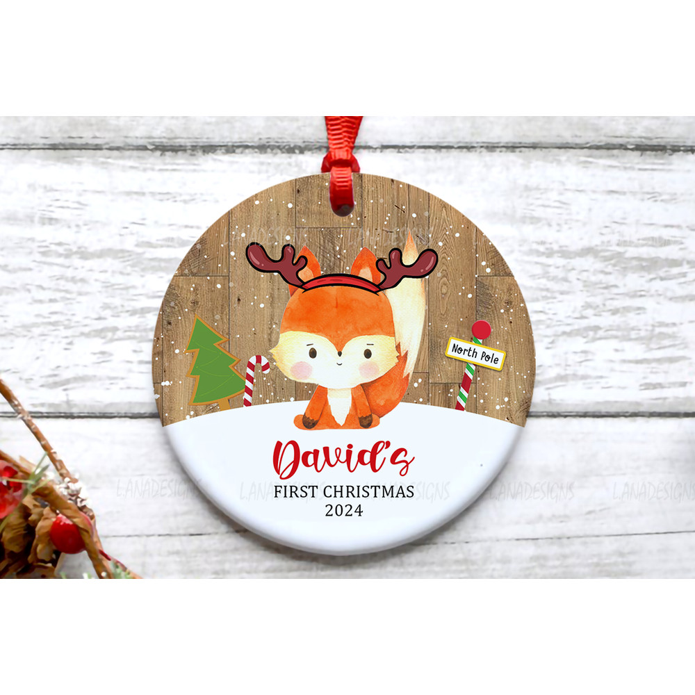 Babys First Christmas Ornament PNG Newborn Baby Boy Girl Name 1st Xmas Ornament Png New Mom Dad Orn 0