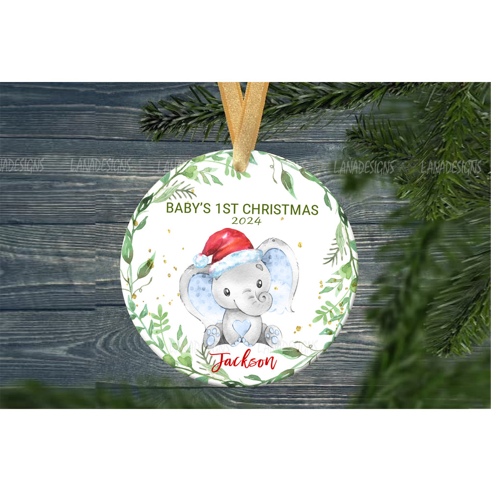 Babys 1st Christmas Ornament Sublimation Designs Baby Newborn First Xmas Ornament Png New Dad Mom O 2