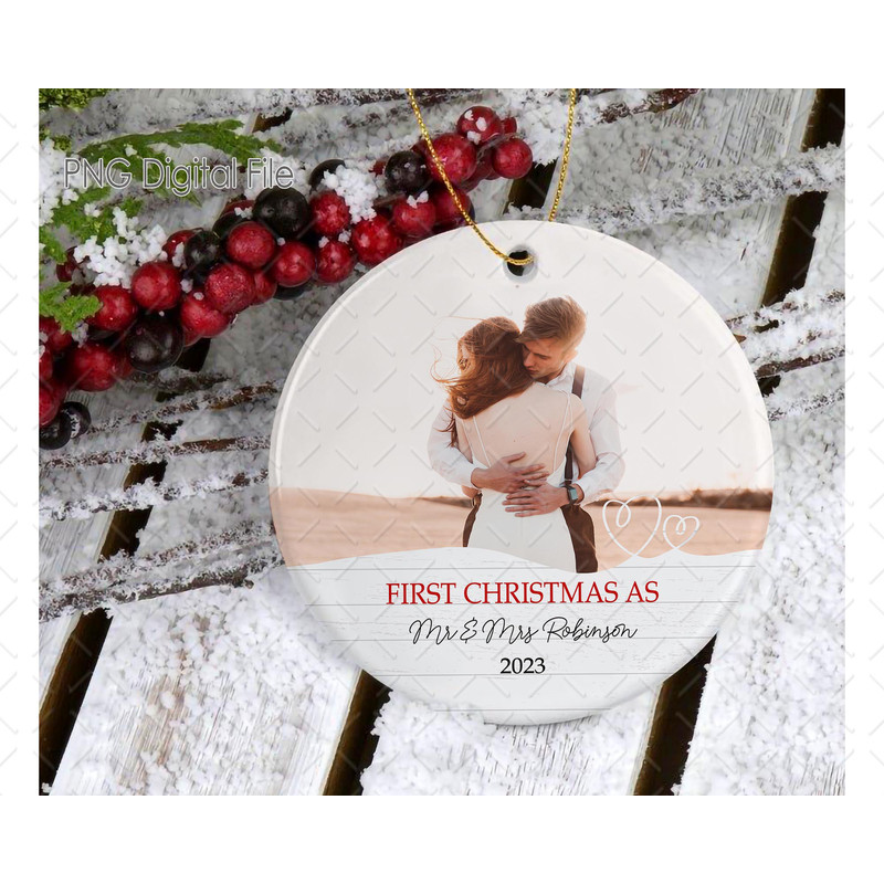 First Christmas As Mr Mrs Married Christmas Ornament Png Our 1st Xmas Newlywed Couple Photos Orname 1