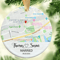 Map Just Married Ornament Sublimation PNG Newlywed Couples Christmas Ornament Digital Download Wedd 0