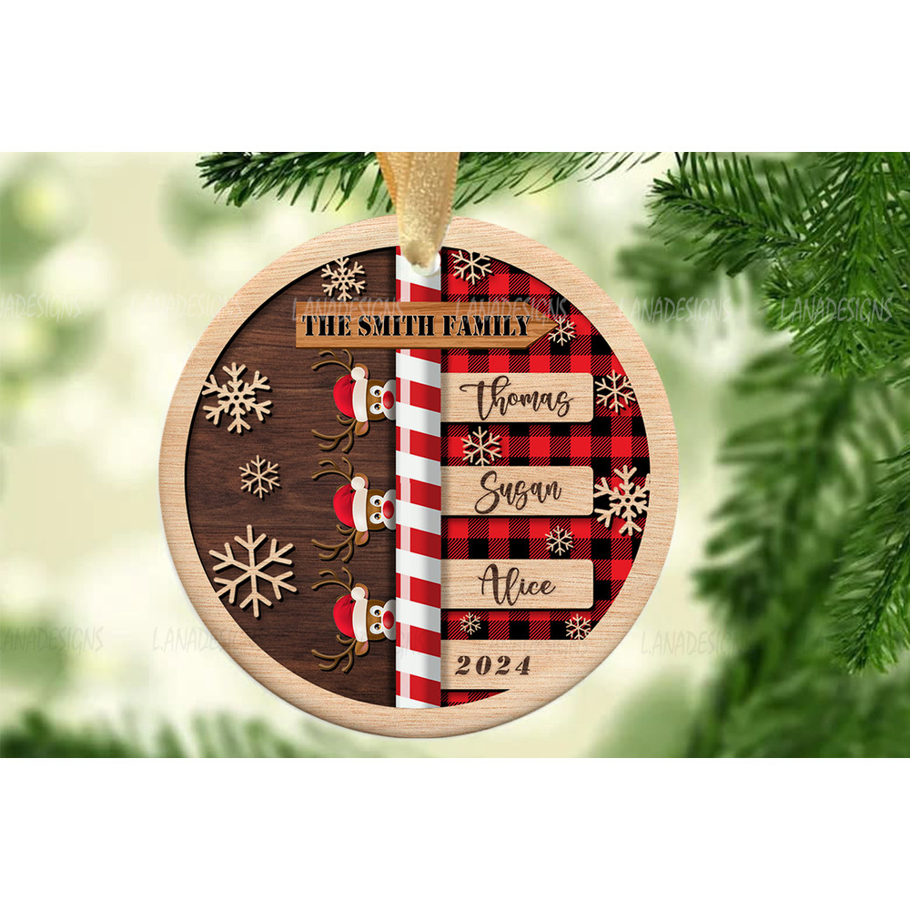 Family Christmas Ornament PNG Family Reindeer Christmas Ornament With Names Png Family Member Names 2
