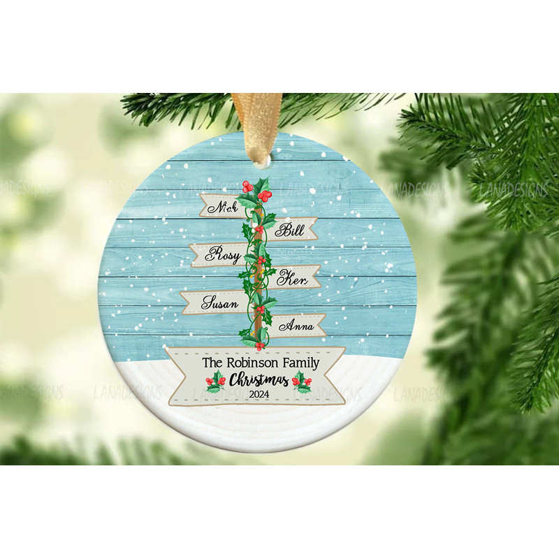 Ornament With Family Member Names Png Family Name Christmas Ornament PNG Ornament For Family Sublim 0