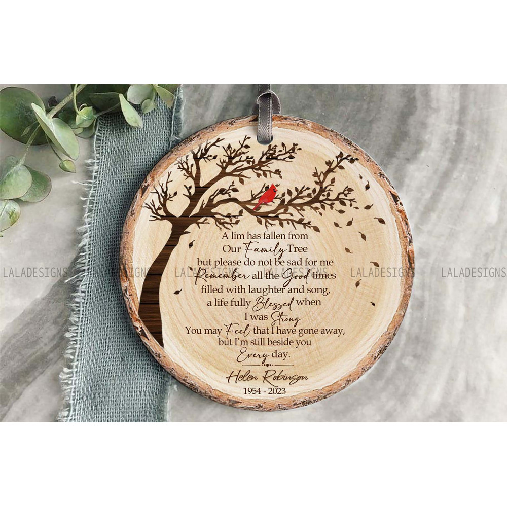 A Fallen Limb Family Tree Ornament PNG Family Memorial Ornament Sublimation Png Download Mom Grandm 0