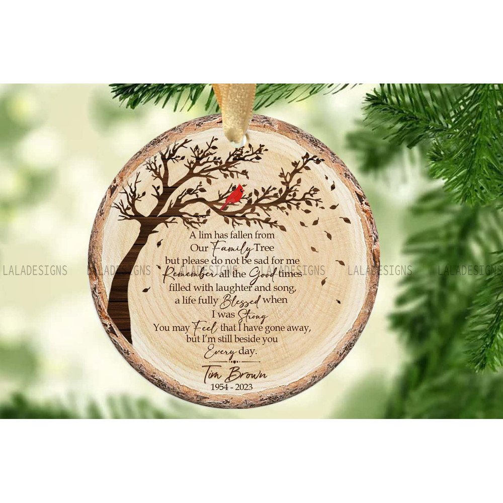 A Limb Has Fallen Family Tree Ornament PNG Sympathy Ornament Sublimation Png Download Dad Grandpa L 1