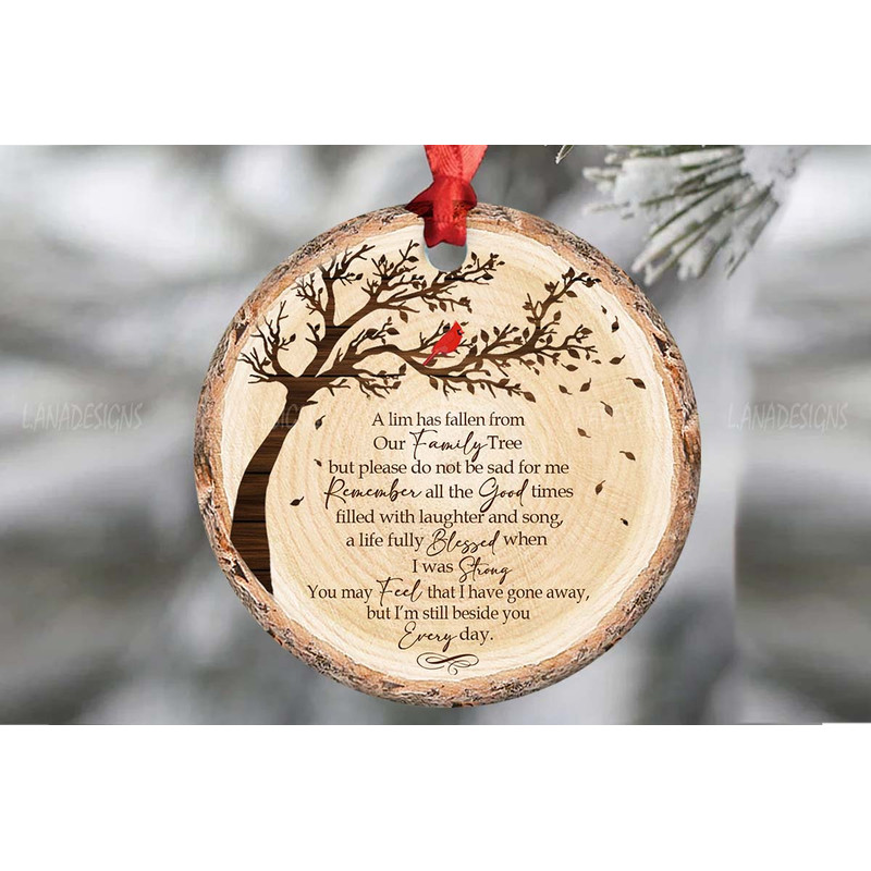 A Limb Has Fallen Family Tree Ornament PNG Sympathy Ornament Sublimation Png Download Memorial Sayi 1