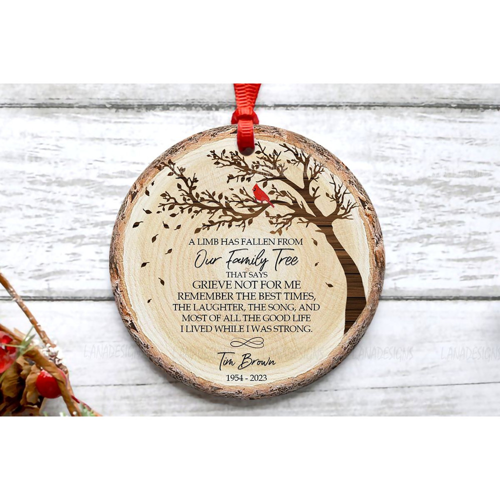 Grandpa Loss Memorial Ornament Png A Fallen Limb Family Tree Christmas Cardinal Ornaments PNG In Me 0