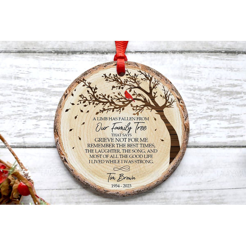 Grandpa Loss Memorial Ornament Png A Fallen Limb Family Tree Christmas Cardinal Ornaments PNG In Me 0