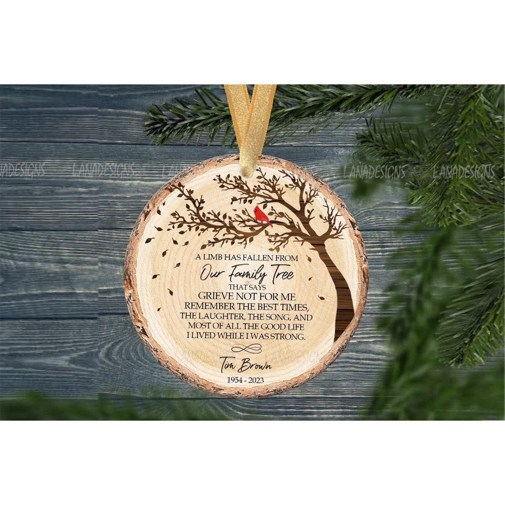 Grandpa Loss Memorial Ornament Png A Fallen Limb Family Tree Christmas Cardinal Ornaments PNG In Me 1