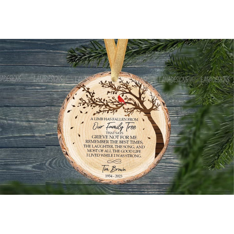Grandpa Loss Memorial Ornament Png A Fallen Limb Family Tree Christmas Cardinal Ornaments PNG In Me 1