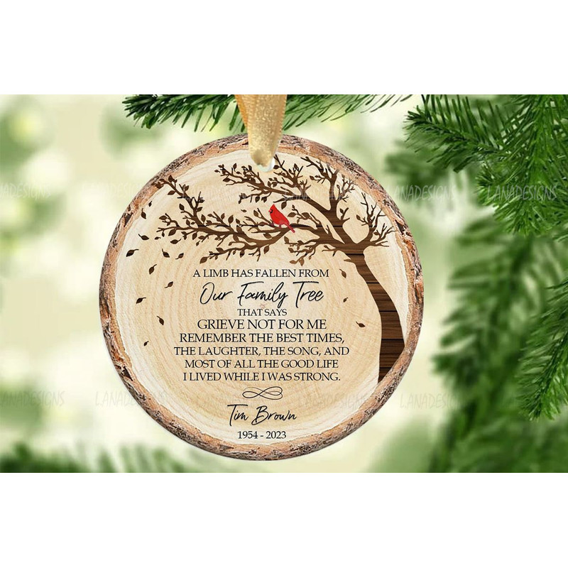 Grandpa Loss Memorial Ornament Png A Fallen Limb Family Tree Christmas Cardinal Ornaments PNG In Me 2