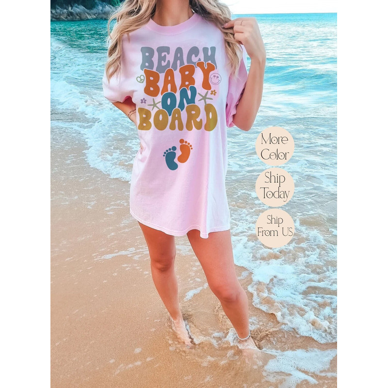 Beach Baby On Board Shirt, Pregnancy Announcement Shirt, Nautical Baby Shower Tee, Vacation Maternity T-shirt, Gift for Pregnancy Wife.jpg