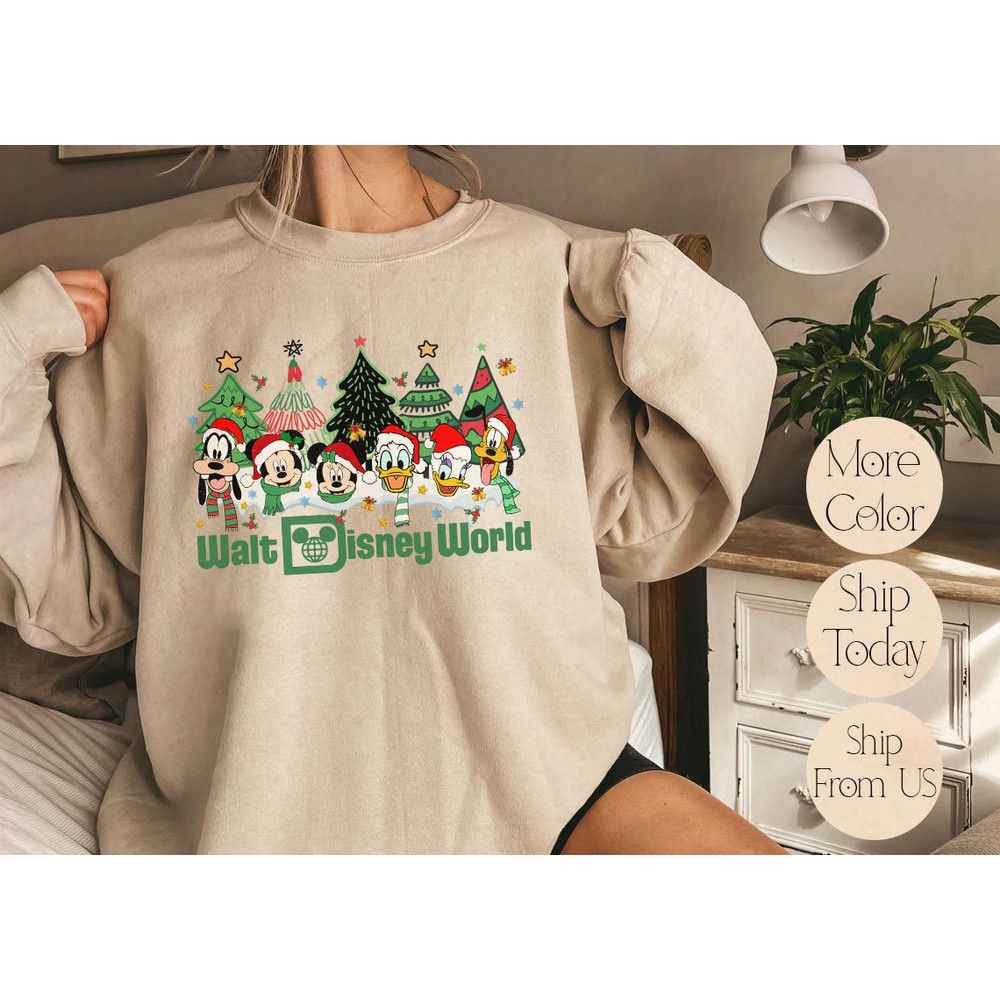 Disney Mickey Minnie Friends Sweatshirt, Mickey and Friends Christmas Sweatshirt, Disneyland Christmas, Merry Christmas Women Sweatshirt.jpg