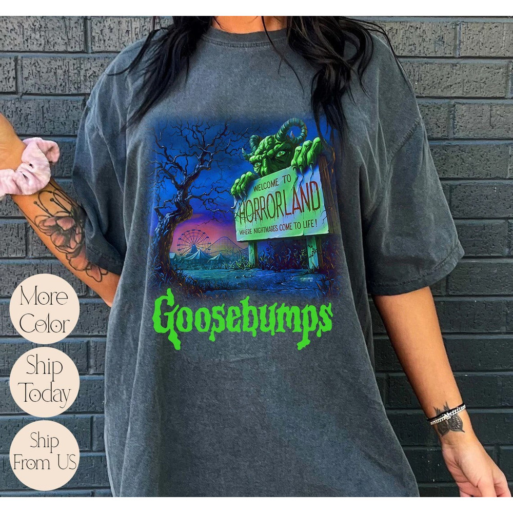 Goosebump Vintage Shirt, 90s Halloween Shirt, Halloween Shirt, Horror Halloween Movie, Goosebumps Horrorland Comfort T-Shirt.jpg
