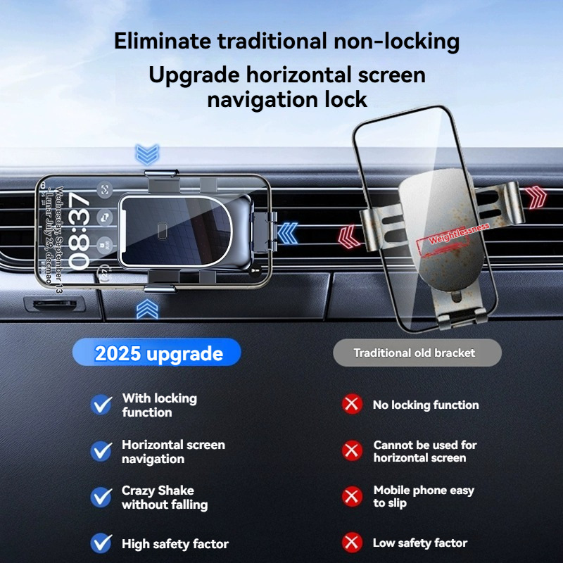 Universal Smartphone Holder, Air Vent Suction Hook Mount, Car Navigation Bracket for Phones