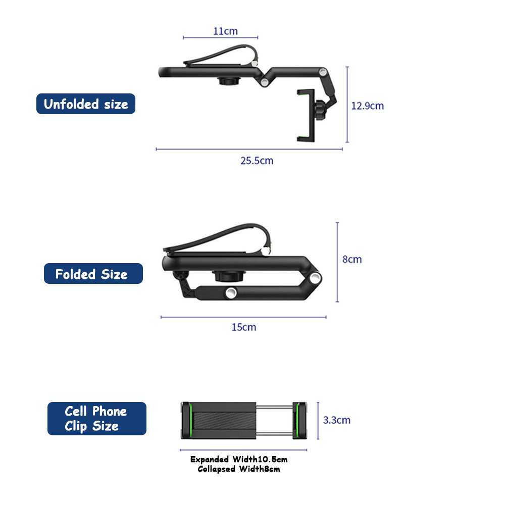 Universal Rotating Car Sun Visor Phone Holder, Multifunctional Cell Phone Mount for iPhone, Samsung, Android