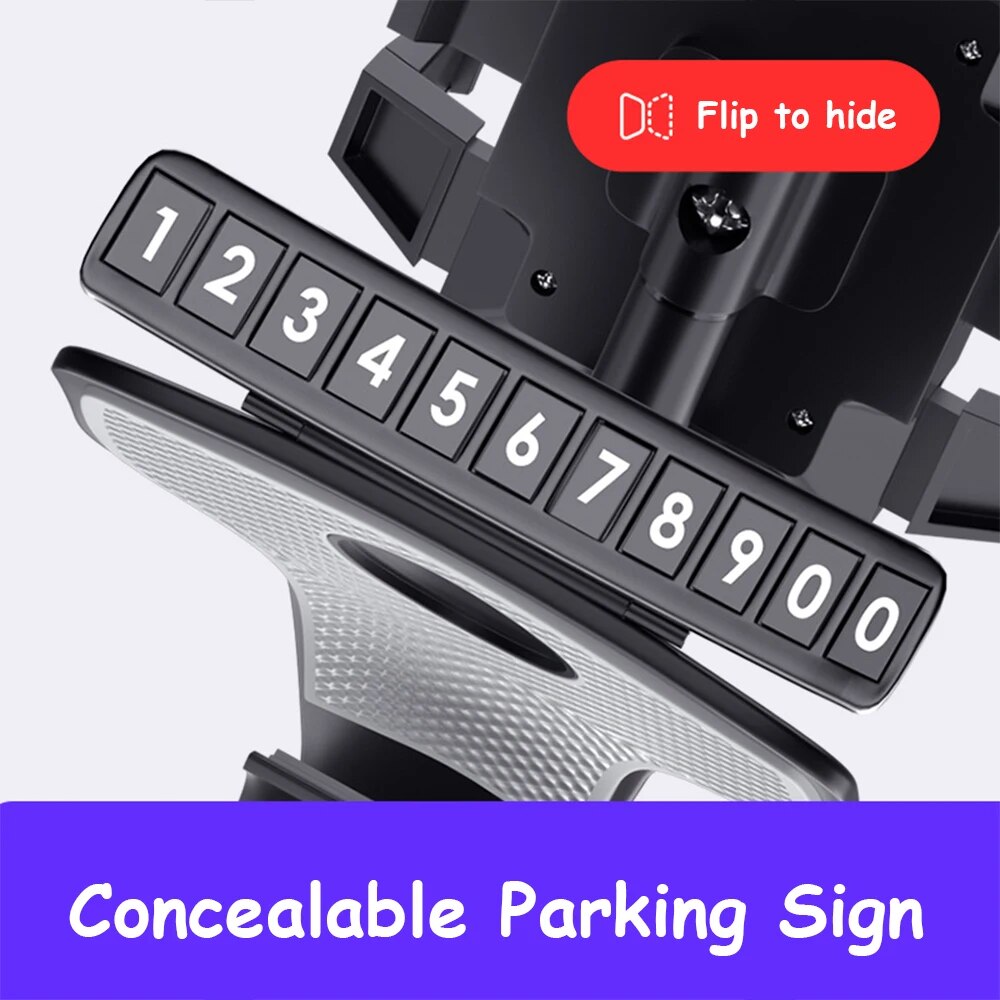 360 Degree Car Phone Mount, Dashboard Phone Holder, Universal Smartphone Holder with Number Plate