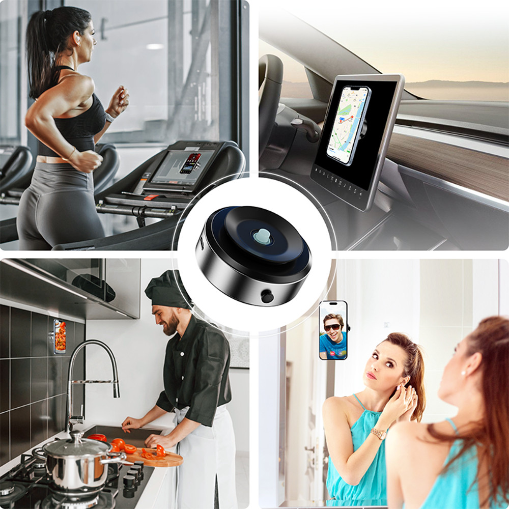Magnetic Car Phone Holder Universal Adsorption Mount Black Technology Vacuum Bracket For IPhone Sam 4