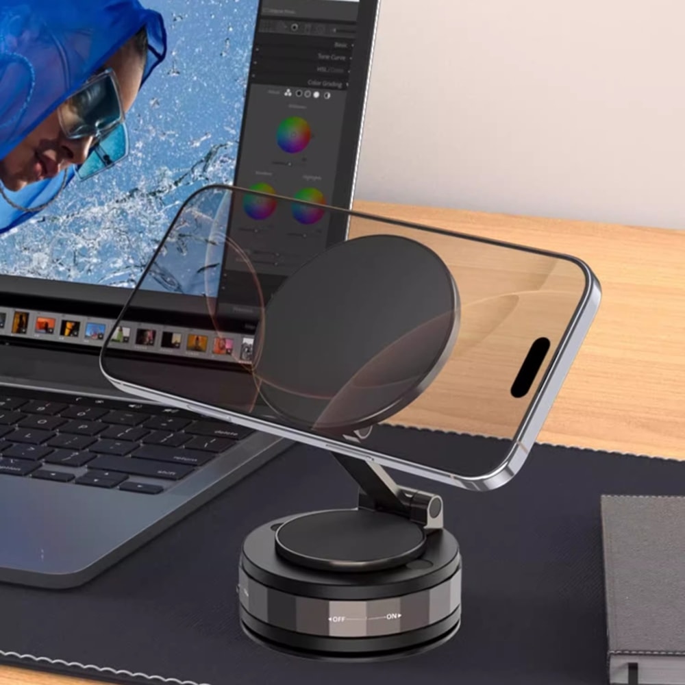 Magnetic Car Phone Holder With Vacuum Suction Rotation Mount Universal Navigation Bracket For Huawe 0