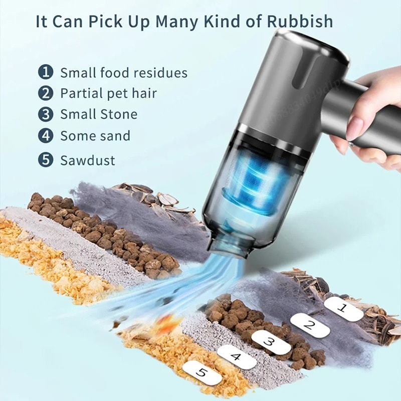 Portable Wireless Vacuum Cleaner PA Blow Suck Pump Super Powerful Car Vacuum Charge 1