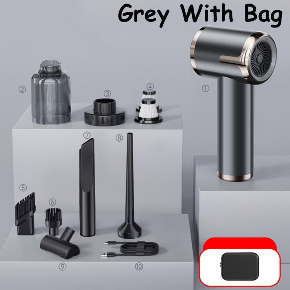 Portable Wireless Vacuum Cleaner PA Blow Suck Pump Super Powerful Car Vacuum Charge 6