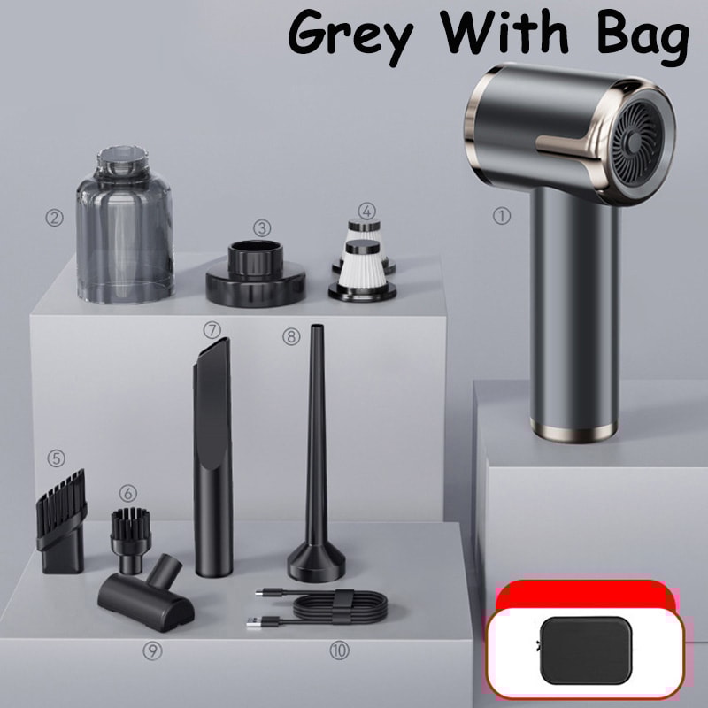 Portable Wireless Vacuum Cleaner PA Blow Suck Pump Super Powerful Car Vacuum Charge 6