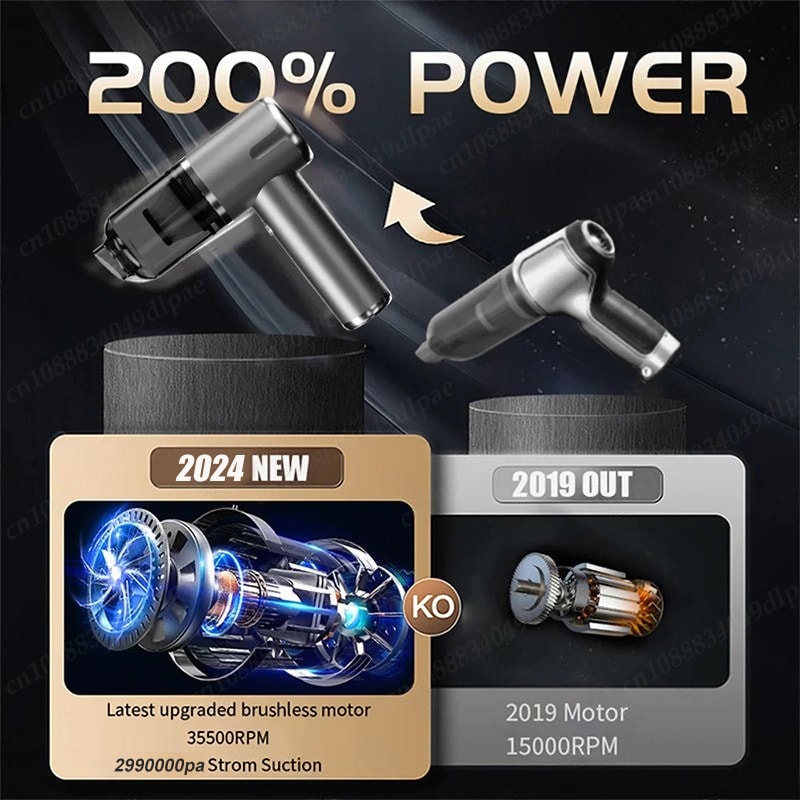 Portable Wireless Vacuum Cleaner PA Blow Suck Pump Super Powerful Car Vacuum Charge 4