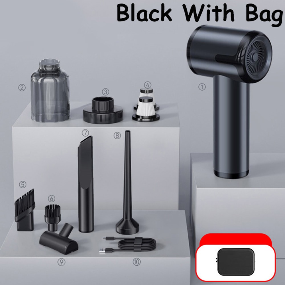 Portable Wireless Vacuum Cleaner PA Blow Suck Pump Super Powerful Car Vacuum Charge 7