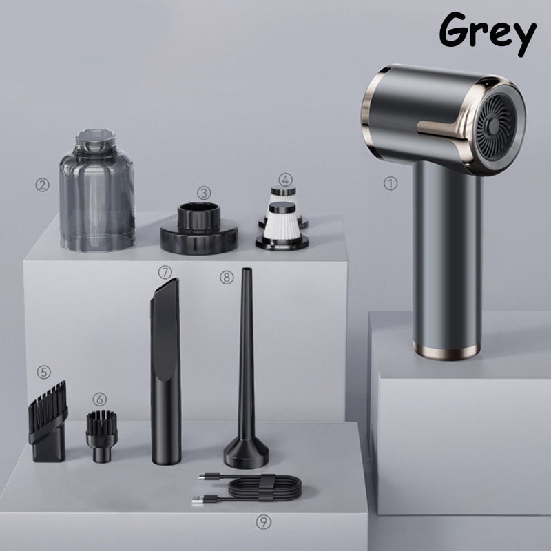 Portable Wireless Vacuum Cleaner PA Blow Suck Pump Super Powerful Car Vacuum Charge 8