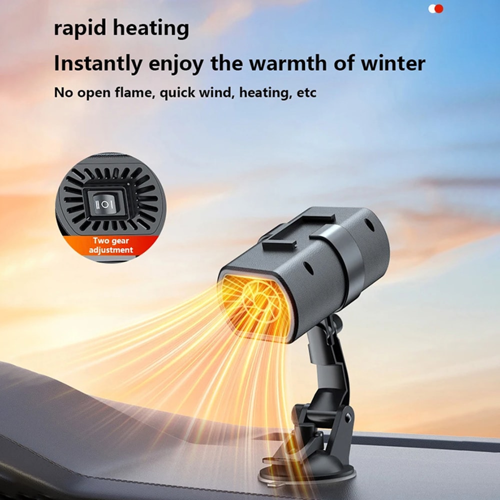 Portable Car Heater, Fast Heating Electric Fan for Winter Defrosting, Defogging, and Travel Comfort