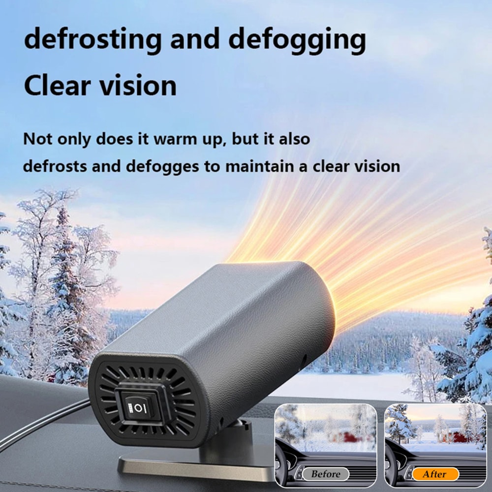 Portable Car Heater, Fast Heating Electric Fan for Winter Defrosting, Defogging, and Travel Comfort