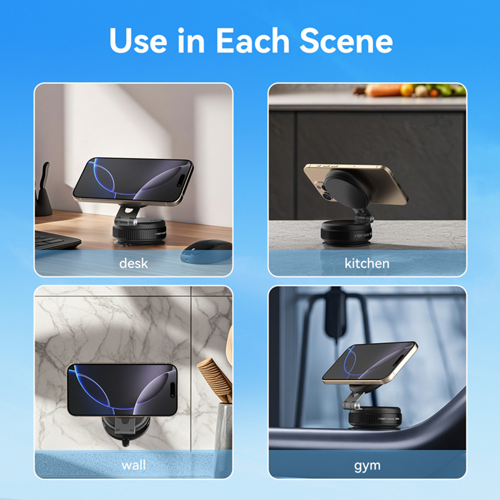 Foldable Phone Holder Rotation Vehicle Mount Vacuum Suction Bracket For Secure And Safe Driving 5