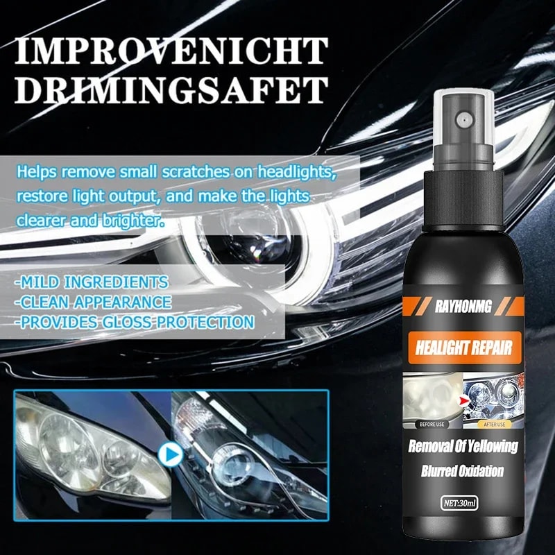 Car Headlight Refurbishment Spray Anti Oxidation Coating Lamp Polishing Agent Scratch Repair And Re 3