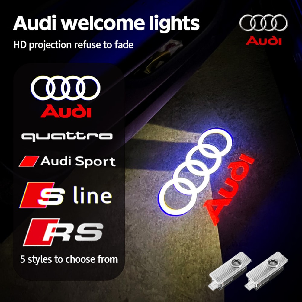 LED Car Door Projector Lights, Welcome Lamps for Audi Sline, Premium Door Light Decoration