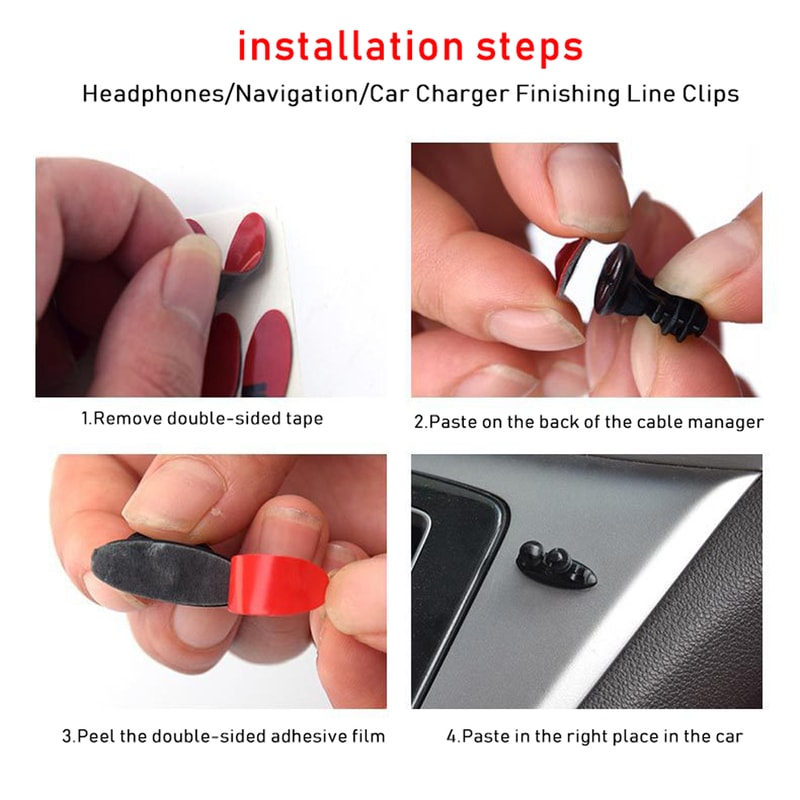 Charger Line USB Cable Clip Set, Car Accessories Sticker for BMW